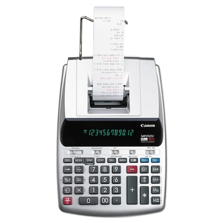 Canon MP25DV 12-Digit Ribbon Printing Calculator, Black/Red Print, 4.3 Ln/Sc 2202C001